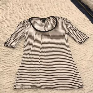 Cute white and black striped top